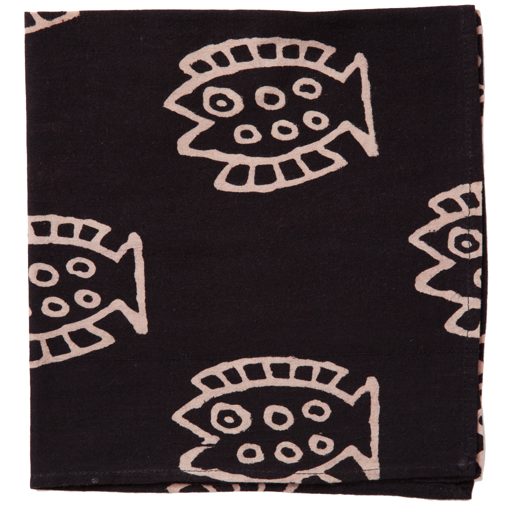 Countryside Napkin - Fish - Black (Set of 2)